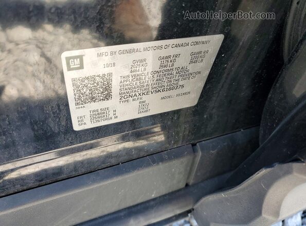 2GNAXKEV5K6160375 2019 CHEVROLET EQUINOX Black 