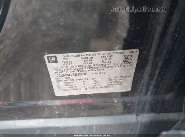 2GNAXSEV6J6129683 2018 CHEVROLET EQUINOX Black ძრავის განყოფილების ხედი