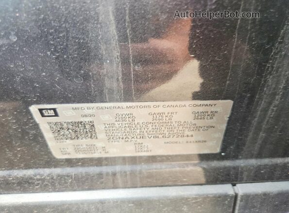 2GNAXUEV8L6272844 2020 CHEVROLET EQUINOX Gray VIN sticker view
