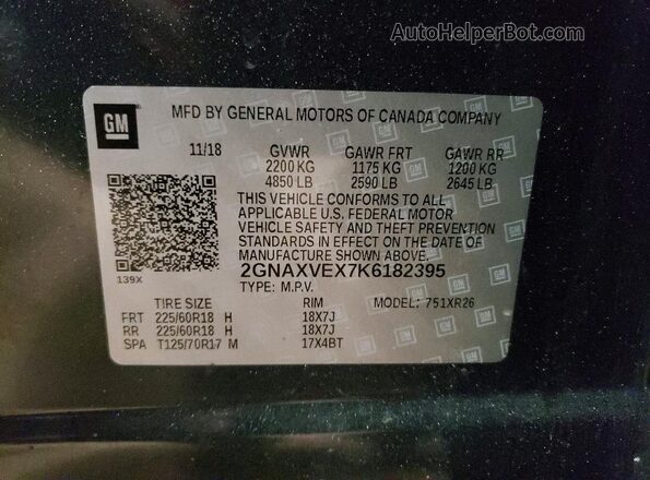 2GNAXVEX7K6182395 2019 CHEVROLET EQUINOX Charcoal 