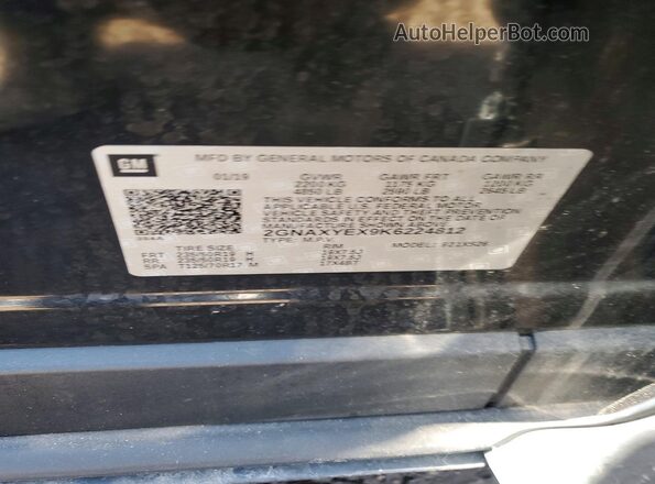 2GNAXYEX9K6224812 2019 CHEVROLET EQUINOX Black ძრავის განყოფილების ხედი