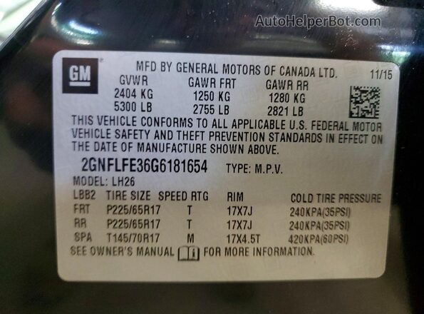 2GNFLFE36G6181654 2016 CHEVROLET EQUINOX Black 