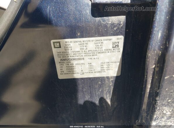 2GNFLFEK0H6336918 2017 CHEVROLET EQUINOX Black Engine compartment view