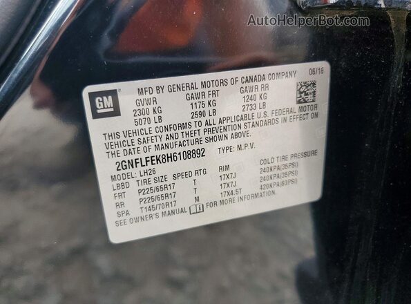 2GNFLFEK8H6108892 2017 CHEVROLET EQUINOX Black 360 interior view