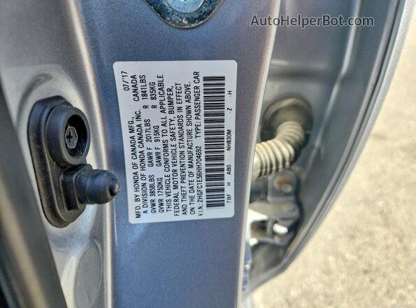 2HGFC1E56HH704692 2017 HONDA CIVIC Silver 