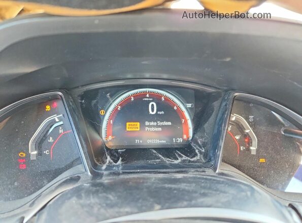 2HGFC1E57JH700186 2018 HONDA CIVIC White ხელსაწყოთა პანელის ხედი