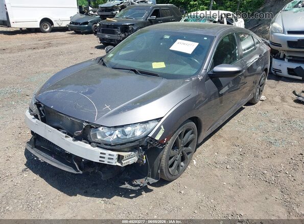 2HGFC1E58KH700120 2019 HONDA CIVIC Gray წინა მარცხენა ხედი სამი მეოთხედიდან