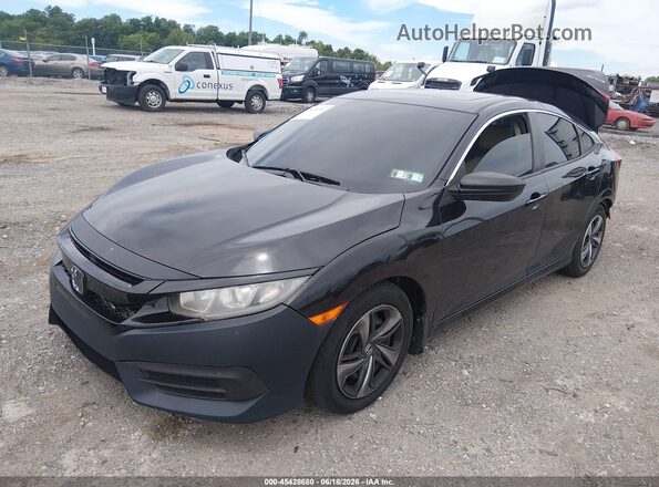 2HGFC1F37GH638598 2016 HONDA CIVIC Black წინა მარცხენა ხედი სამი მეოთხედიდან