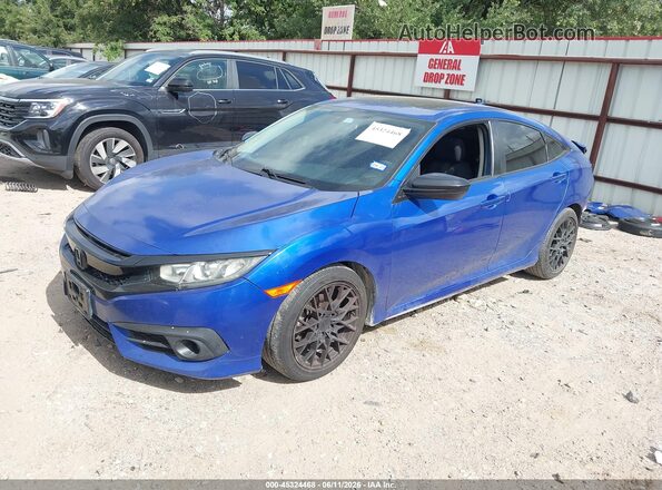 2HGFC1F38GH653787 2016 HONDA CIVIC Blue Առջևի ձախ երեք քառորդ տեսարան