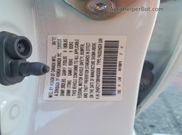 2HGFC1F38HH650308 2017 HONDA CIVIC White Շարժիչի բաժամունքի տեսք
