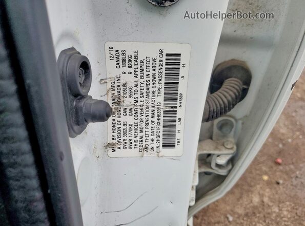 2HGFC1F3XHH639519 2017 HONDA CIVIC Белый Вид наклейки с VIN-кодом
