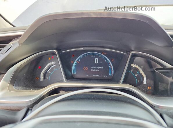2HGFC1F94KH100485 2019 HONDA CIVIC Blue Vista del cuadro de instrumentos