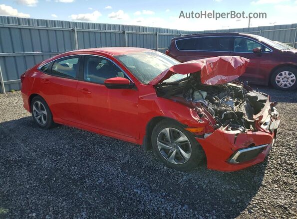 2HGFC2F50KH011290 2019 HONDA CIVIC Красный Передняя правая четверть