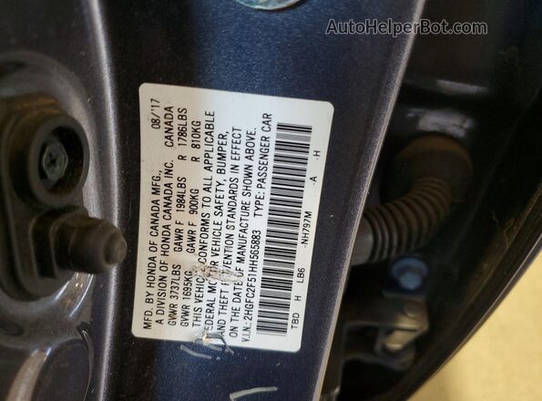 2HGFC2F51HH565883 2017 HONDA CIVIC Gray Вид підкапотного простору