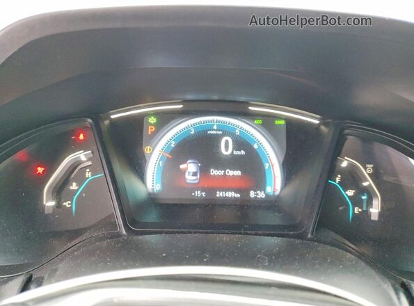 2HGFC2F51KH001500 2019 HONDA CIVIC Gray Вид щитка приладів