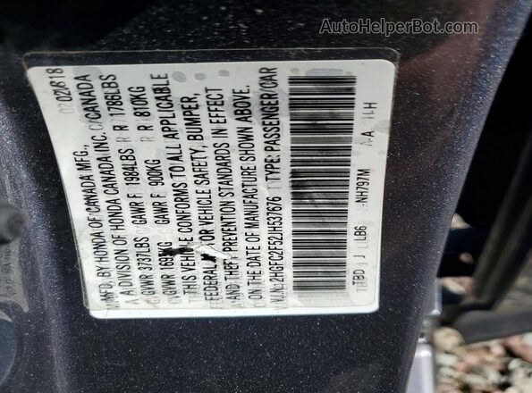 2HGFC2F52JH537676 2018 HONDA CIVIC Silver 