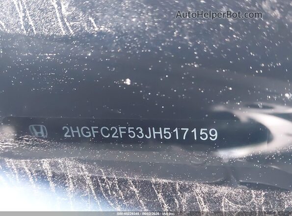 2HGFC2F53JH517159 2018 HONDA CIVIC Blue Vista del compartimento del motor