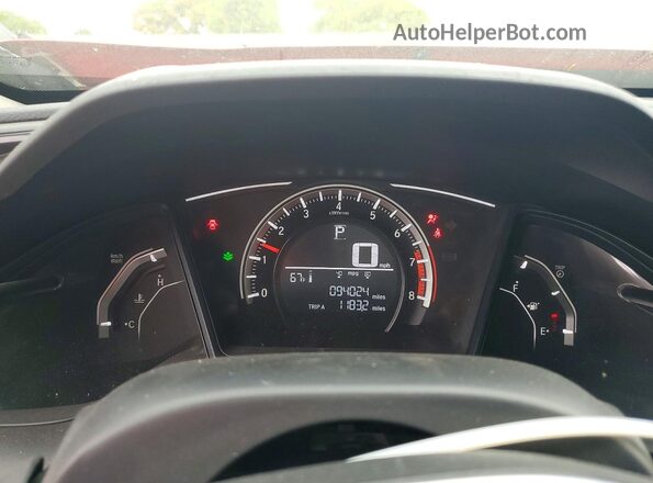 2HGFC2F54JH503271 2018 HONDA CIVIC Red ხელსაწყოთა პანელის ხედი