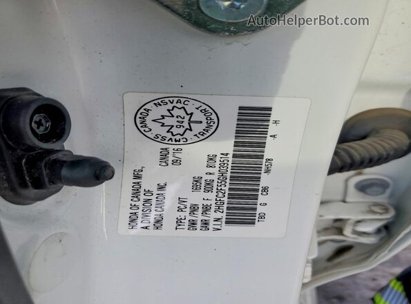 2HGFC2F55GH039514 2016 HONDA CIVIC White Widok komory silnika