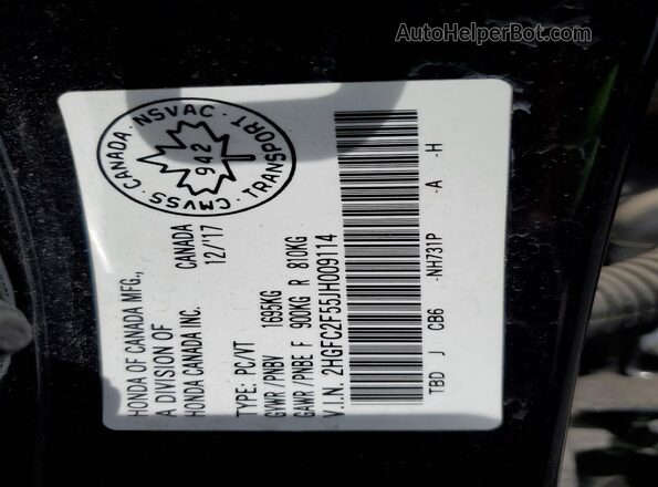 2HGFC2F55JH009114 2018 HONDA CIVIC Black 