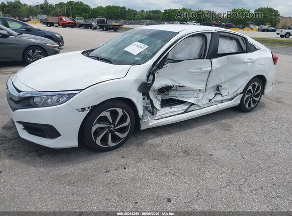 2HGFC2F55JH568498 2018 HONDA CIVIC White Առջևի ձախ երեք քառորդ տեսարան