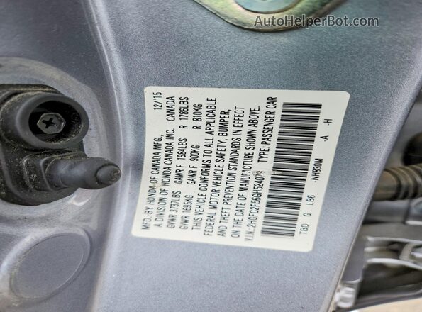 2HGFC2F56GH524079 2016 HONDA CIVIC Silver Engine compartment view