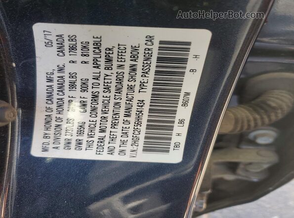 2HGFC2F56HH541434 2017 HONDA CIVIC Blue Widok komory silnika