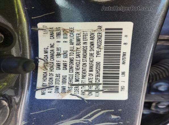 2HGFC2F56JH520590 2018 HONDA CIVIC Gray Engine compartment view