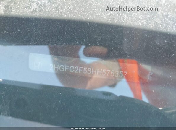 2HGFC2F58HH575357 2017 HONDA CIVIC Gray Вид підкапотного простору