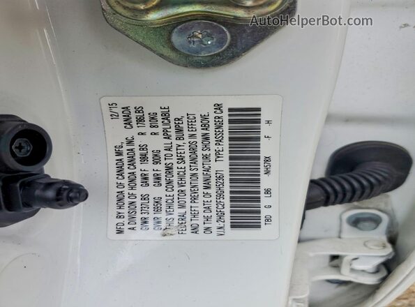 2HGFC2F59GH523671 2016 HONDA CIVIC White Engine compartment view