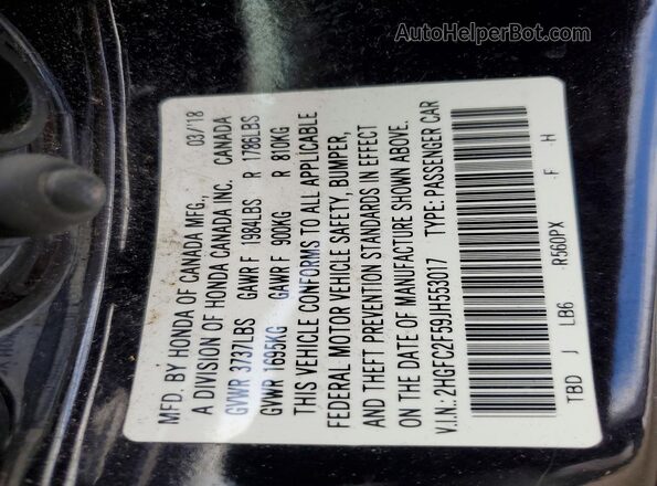 2HGFC2F59JH553017 2018 HONDA CIVIC Black 