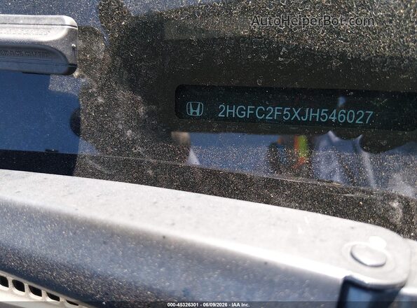 2HGFC2F5XJH546027 2018 HONDA CIVIC Black 