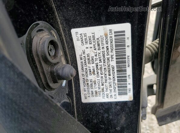 2HGFC2F60KH524967 2019 HONDA CIVIC Black Engine compartment view