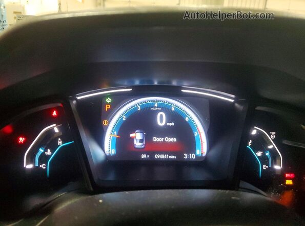 2HGFC2F60KH538366 2019 HONDA CIVIC Charcoal Вид щитка приладів