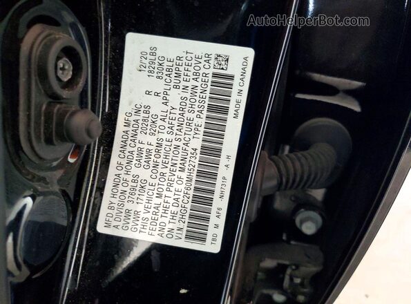 2HGFC2F60MH527354 2021 HONDA CIVIC Black Widok komory silnika