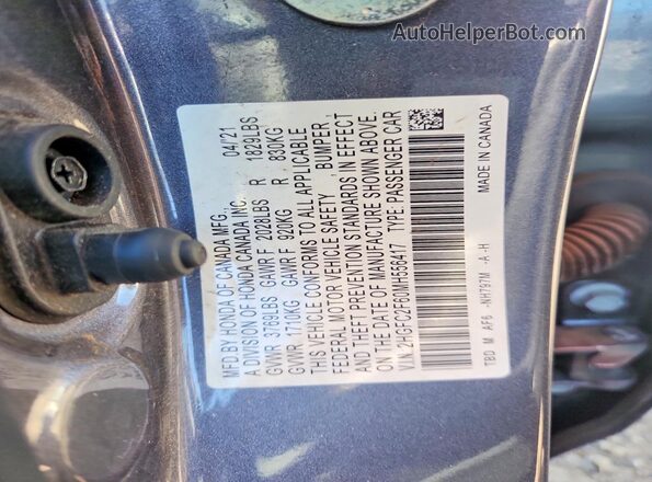 2HGFC2F60MH556417 2021 HONDA CIVIC Charcoal Widok komory silnika