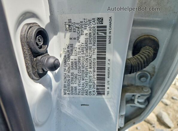 2HGFC2F61MH559519 2021 HONDA CIVIC White Շարժիչի բաժամունքի տեսք