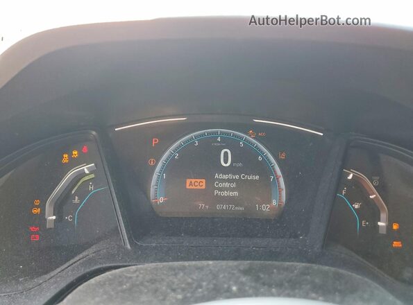 2HGFC2F62KH540989 2019 HONDA CIVIC Silver Instrument cluster view