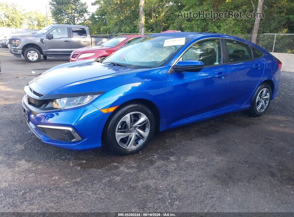 2HGFC2F62KH549420 2019 HONDA CIVIC Blue წინა მარცხენა ხედი სამი მეოთხედიდან