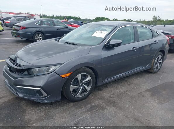 2HGFC2F65KH596716 2019 HONDA CIVIC Gray Առջևի ձախ երեք քառորդ տեսարան