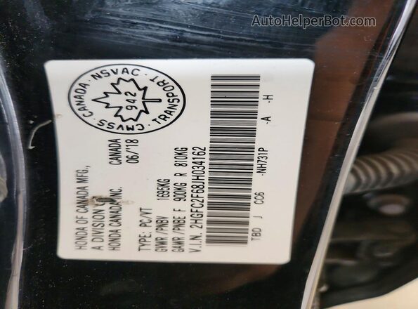 2HGFC2F68JH034162 2018 HONDA CIVIC Black Вид підкапотного простору