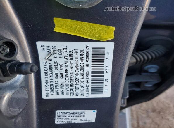 2HGFC2F68KH521685 2019 HONDA CIVIC Gray 