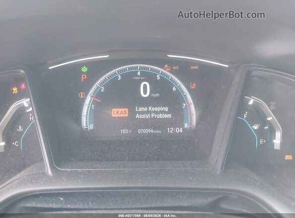 2HGFC2F68LH529173 2020 HONDA CIVIC Gray უკანა სავარძლების ხედი