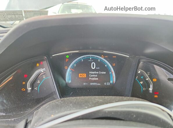 2HGFC2F69KH518066 2019 HONDA CIVIC Gray ხელსაწყოთა პანელის ხედი