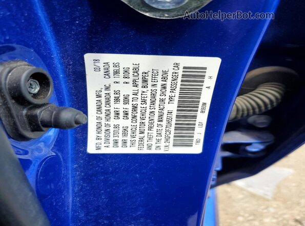 2HGFC2F70JH551741 2018 HONDA CIVIC Синий 