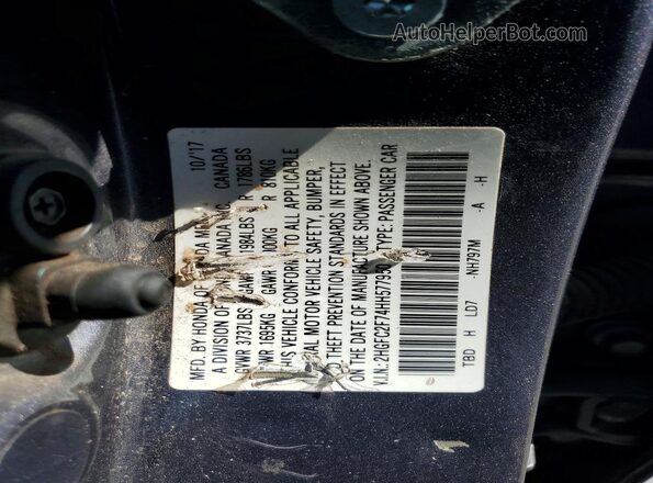 2HGFC2F74HH577950 2017 HONDA CIVIC Gray Вид підкапотного простору