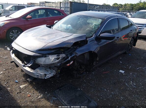 2HGFC2F74JH562161 2018 HONDA CIVIC Gray წინა მარცხენა ხედი სამი მეოთხედიდან