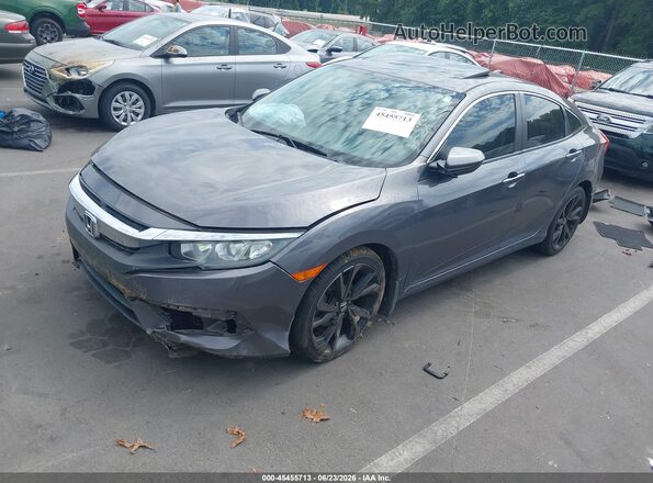 2HGFC2F77JH545791 2018 HONDA CIVIC Gray Առջևի ձախ երեք քառորդ տեսարան