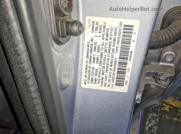 2HGFC2F78JH509477 2018 HONDA CIVIC Silver 