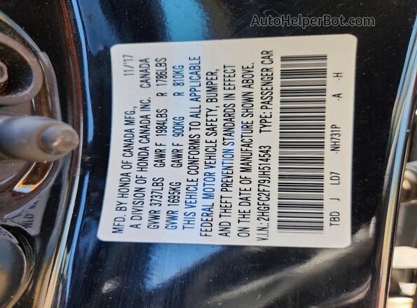 2HGFC2F79JH514543 2018 HONDA CIVIC Black Widok komory silnika